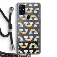 Regenboog: OnePlus Nord N10 5G Transparant Hoesje met koord
