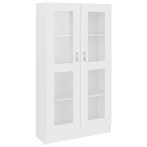 The Living Store Vitrinekast - Wit - 82.5 x 30.5 x 150 cm - Spaanplaat en glas