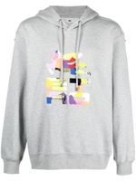 ETRO hoodie nervuré à logo imprimé - Gris