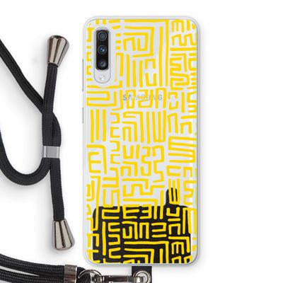 Majorelle Blue Print: Samsung Galaxy A70 Transparant Hoesje met koord