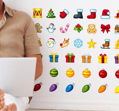 Iconische kerst decoratie sticker