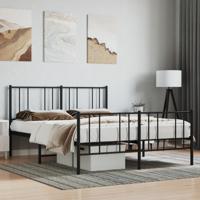 Bedframe met hoofd- en voeteneinde metaal zwart 135x190 cm