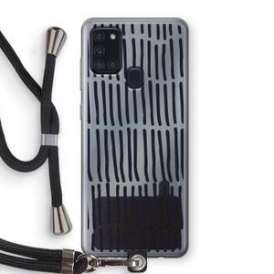 Moroccan stripes: Samsung Galaxy A21s Transparant Hoesje met koord