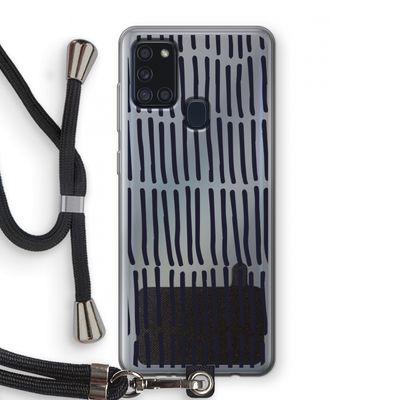 Moroccan stripes: Samsung Galaxy A21s Transparant Hoesje met koord