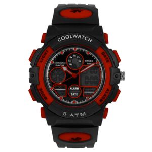 Coolwatch CW.386 Kinderhorloge Digital staal zwart-rood