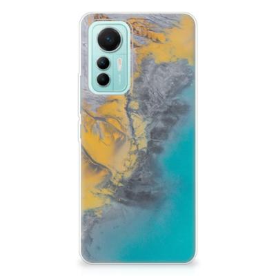 Xiaomi 12 Lite | TPU | Siliconen hoesje | Marble Blue Gold Xiaomi 12 Lite | TPU | Siliconen hoesje | Marble Blue Gold