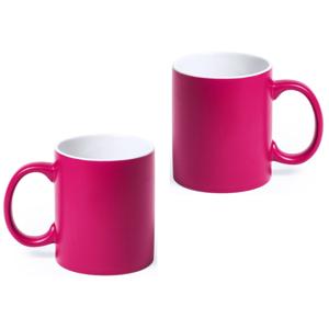 Koffiemok en Drinkbeker Allegra - 12x - roze/wit - 350 ml - Keramiek - Mokken