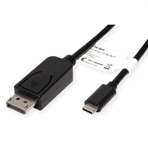 ROLINE USB type C - DisplayPort adapterkabel, v1.2, M/M, 1 m