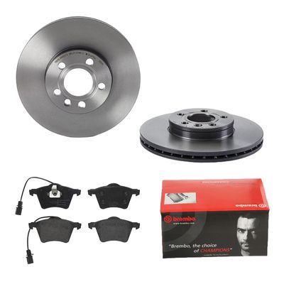 Remmenset, remschijf BREMBO, Remschijftype: Binnen geventileerd, Inbouwplaats: Vooras, u.a. fÃ¼r VW