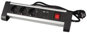 3-Voudige stekkerdoos met USB Perel EBP03DSUN1-G