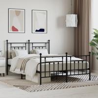 Bedframe met hoofd- en voeteneinde metaal zwart 140x190 cm