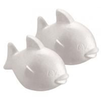 Piepschuim Vis - 2x - hobby figuren/ vormen - 7 cm - styrofoam