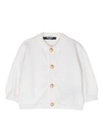 Balmain Kids cardigan en maille à boutonnière - Blanc