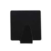 Excellent houseware ophang haakjes - zelfklevend - vierkant - zwart - 2x stuks - rvs