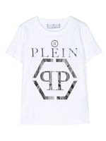 Philipp Plein Junior t-shirt à logo imprimé - Blanc