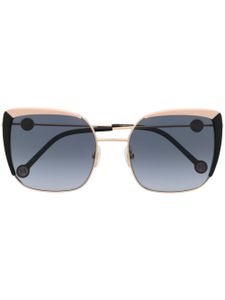 Carolina Herrera lunettes de soleil carrées à design bicolore - Noir