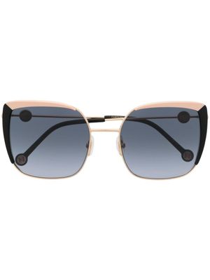 Carolina Herrera lunettes de soleil carrées à design bicolore - Noir