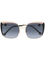 Carolina Herrera lunettes de soleil carrées à design bicolore - Noir
