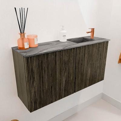 Toiletmeubel Mondiaz Joya Dlux | 80 cm | Meubelkleur Shadow | Faye wastafel Sombra Wasbak Rechts | 1 kraangat