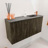Toiletmeubel Mondiaz Joya Dlux | 80 cm | Meubelkleur Shadow | Faye wastafel Sombra Wasbak Rechts | 1 kraangat
