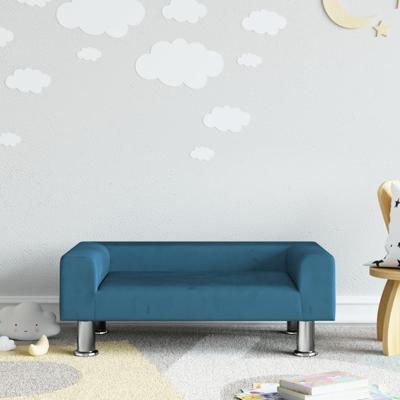 Kinderbank 70x45x26,5 cm fluweel blauw