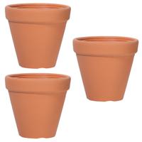 Plantenpot/bloempot Classic Garden - 3x - buiten/binnen - kunststof - terracotta - D25 x H26 cm