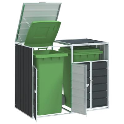 VidaXL Containerberging voor 2 containers 144x81x113cm staal antraciet