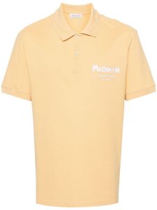 Alexander McQueen polo en piqué à logo brodé - Jaune