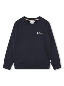 BOSS Kidswear sweat en coton mélangé à logo imprimé - Bleu