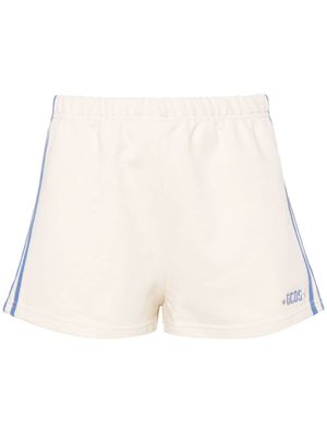 GCDS short en jersey à logo brodé - Tons neutres