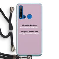 gij zijt ook iemand: Huawei P20 Lite (2019) Transparant Hoesje met koord