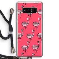 Flamingo: Samsung Galaxy Note 8 Transparant Hoesje met koord