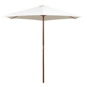 Parasol 270x270 cm houten paal crmewit