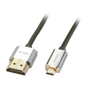 Lindy HDMI - Micro HDMI, 0.5m HDMI kabel 0,5 m HDMI Type A (Standaard) HDMI Type D (Micro) Zwart, Zilver