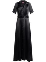 STAUD robe-chemise Millie à fini satiné - Noir