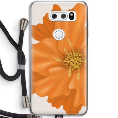 Orange Ellila flower: LG V30 Transparant Hoesje met koord