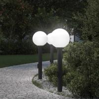 Bolderverlichting met stopcontact 3 stuks 80 cm Zwart IP44