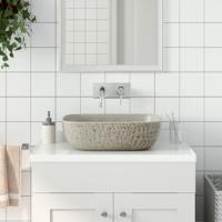 VidaXL Opzetwasbak rechthoekig 48x37,5x13,5 cm keramiek grijs