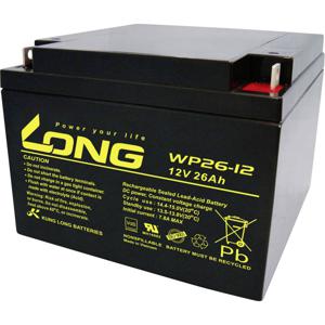 Long WP26-12 Loodaccu 12 V 26 Ah Loodvlies (AGM) (b x h x d) 166 x 125 x 175 mm M5-schroefaansluiting VDS-certificering, Geringe zelfontlading, Onderhoudsvrij