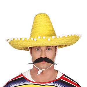 Fiestas Guirca Mexicaanse Sombrero hoed voor heren - carnaval/verkleed accessoires - geel   -