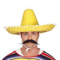 Fiestas Guirca Mexicaanse Sombrero hoed voor heren - carnaval/verkleed accessoires - geel   -