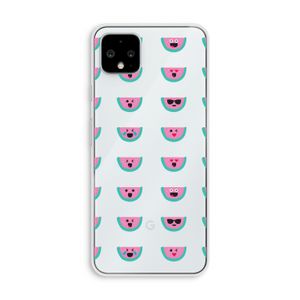 Smiley watermeloenprint: Pixel 4 XL Transparant Hoesje