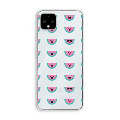 Smiley watermeloenprint: Pixel 4 XL Transparant Hoesje