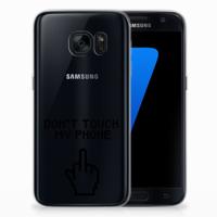Samsung Galaxy S7 Silicone-hoesje Finger Don&apos;t Touch My Phone