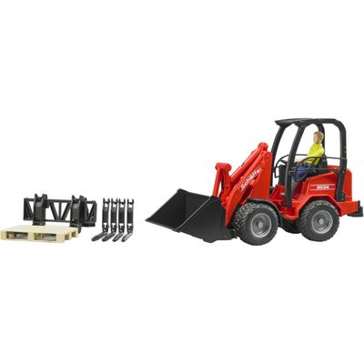 bruder Schäffer 2034 wiellader met figuur en accessoires modelvoertuig