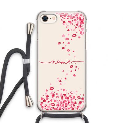 Hartjes en kusjes: iPhone 8 Transparant Hoesje met koord