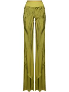 Rick Owens pantalon évasé à effet satiné - Vert