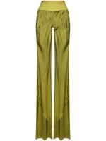 Rick Owens pantalon évasé à effet satiné - Vert