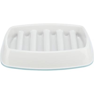 TRIXIE VOERBAK SLOWFEEDING KUNSTSTOF / TPR GRIJS 21X14 CM 250 ML