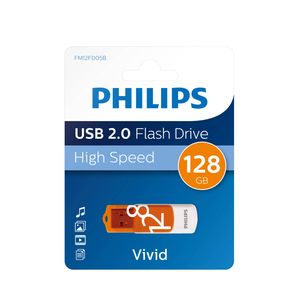 Philips FM12FD05B USB flash drive 128 GB USB Type-A 2.0 Oranje, Wit